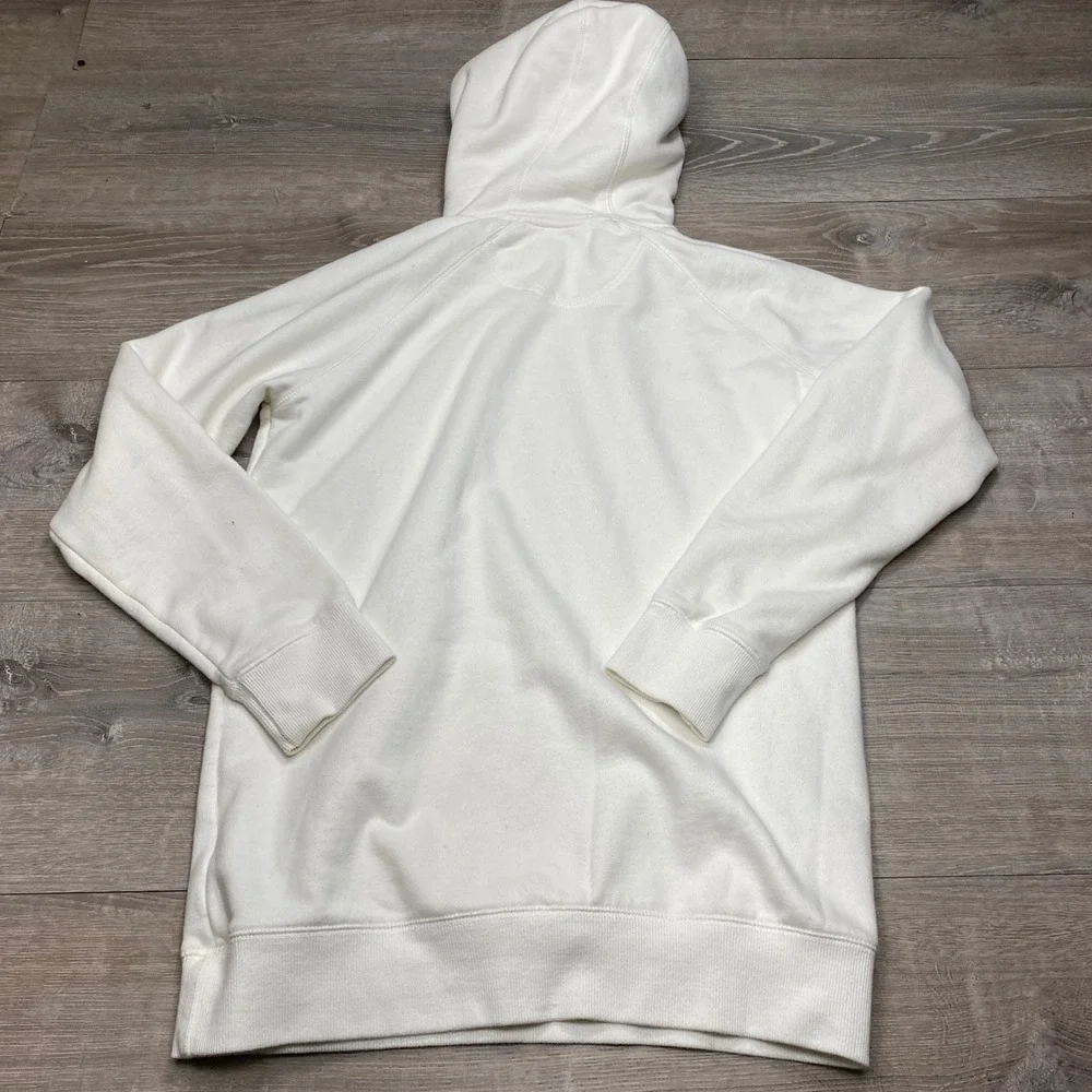 Gymshark Fitness Hoodie Mens M White Graphic Pullover Fleece Gym Activewear